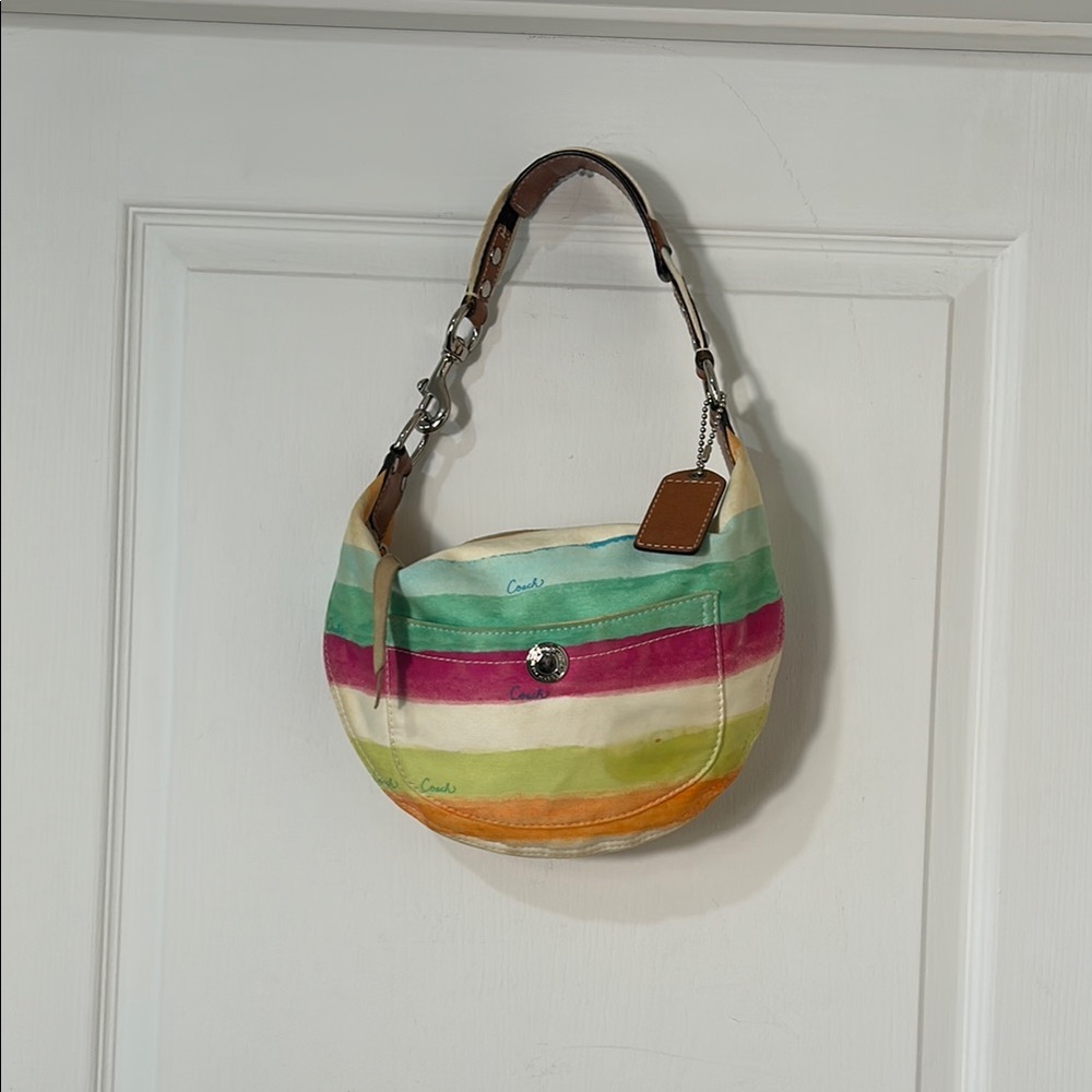 Coach Multicolor Striped Shoulder Bag